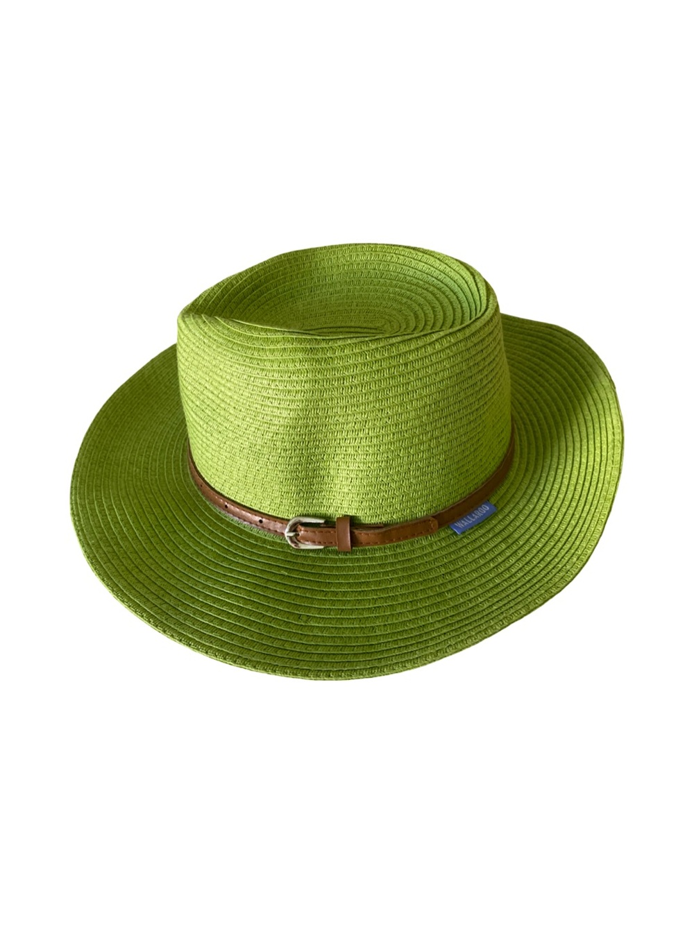 Women’s Green  NaplesPanama-Style Straw Hat with Brown Band - Picture 3 of 5